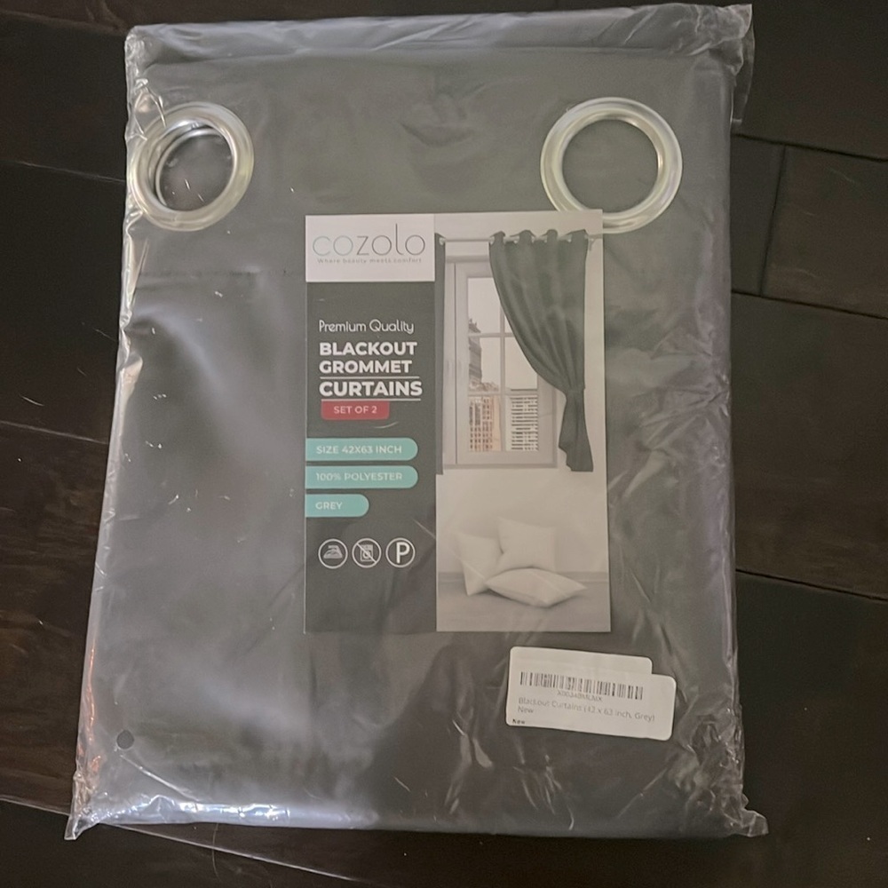 Cozolo black out Grey Curtains NIP
